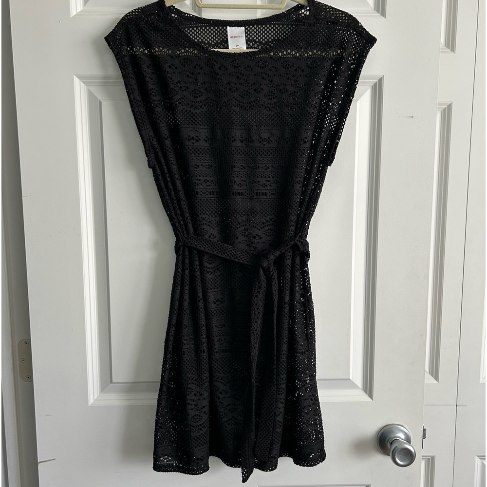 Merona Black Lace Swim Cover-Up with Waist Tie‎ | Size Small